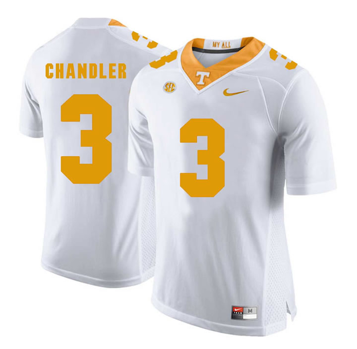 Tennessee Volunteers #3 White Ty Chandler White College Football Jersey
